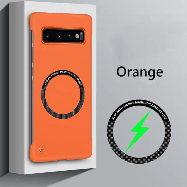 Rahmenlose magnetische schlanke Hülle für Samsung Galaxy S10 Plus, Hartschalen-Rückseite für Samsung S10 Plus, kabelloses Laden For Samsung S10 Plus