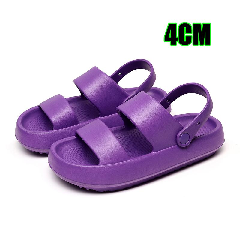 Mode Damen Sommer Strand Plateau Sandalen Grün Weiche Sohle EVA Pantoletten Frau Mode Rutschfest Outdoor Hausschuhe Damen Bequeme Schuhe 40-41 violett