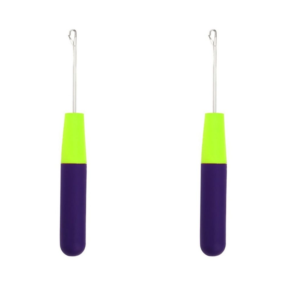 2 Stück Haarverlängerung Stricknadeln Mikrohaken Häkelnadel für Haarweben Style 5