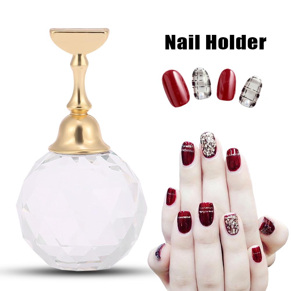 Magnetischer Nagelspitzen Übungsständer Basis Legierungshalter Nailart Display Bunter Kugelförmiger Kristall