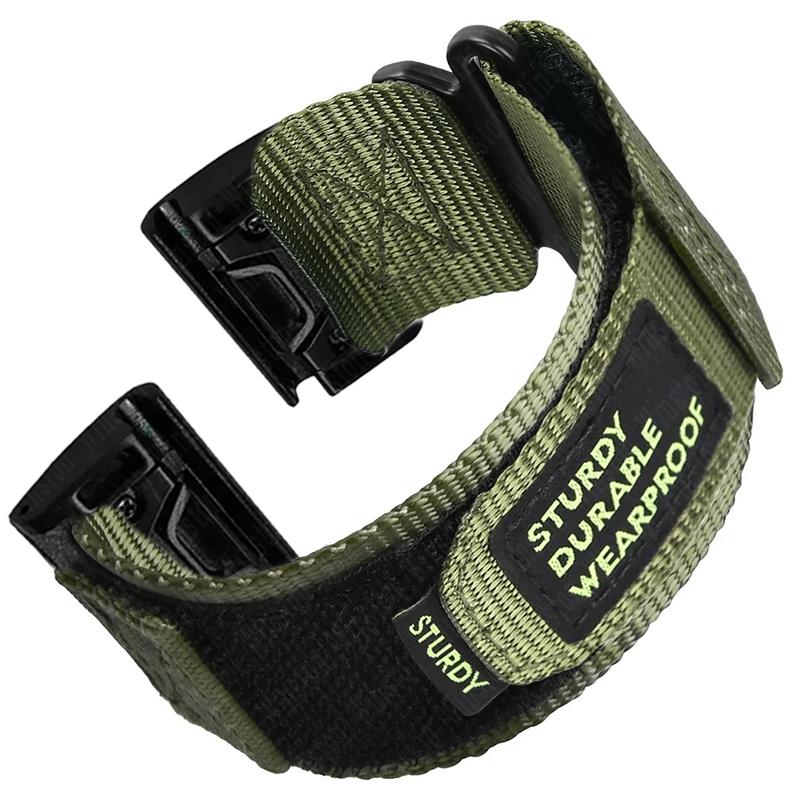 Schnelles Nylonband für Garmin Watch Instinct 2X Tactics Strap Fenix 6X Pro 5X Plus 7X 26 mm 22 mm Ersatz-Sport-Release-Armband Garmin 26mm grün/schwarz