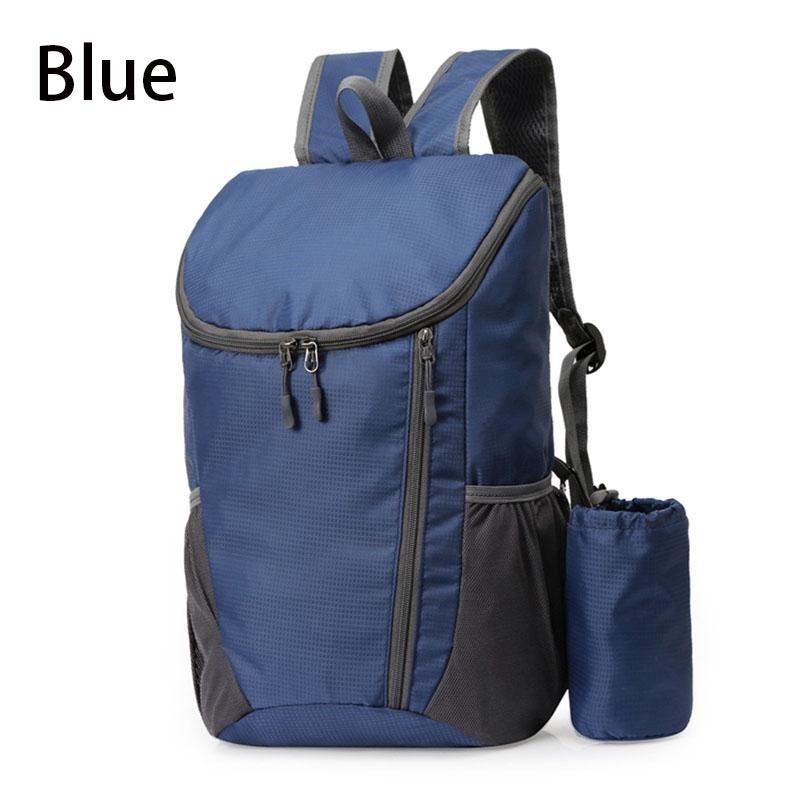 1 Stück Falttasche mit großer Kapazität, leicht, wasserdicht, 8 Farben, Outdoor-Tasche, Reisesport, faltbare Rucksäcke One Size blau