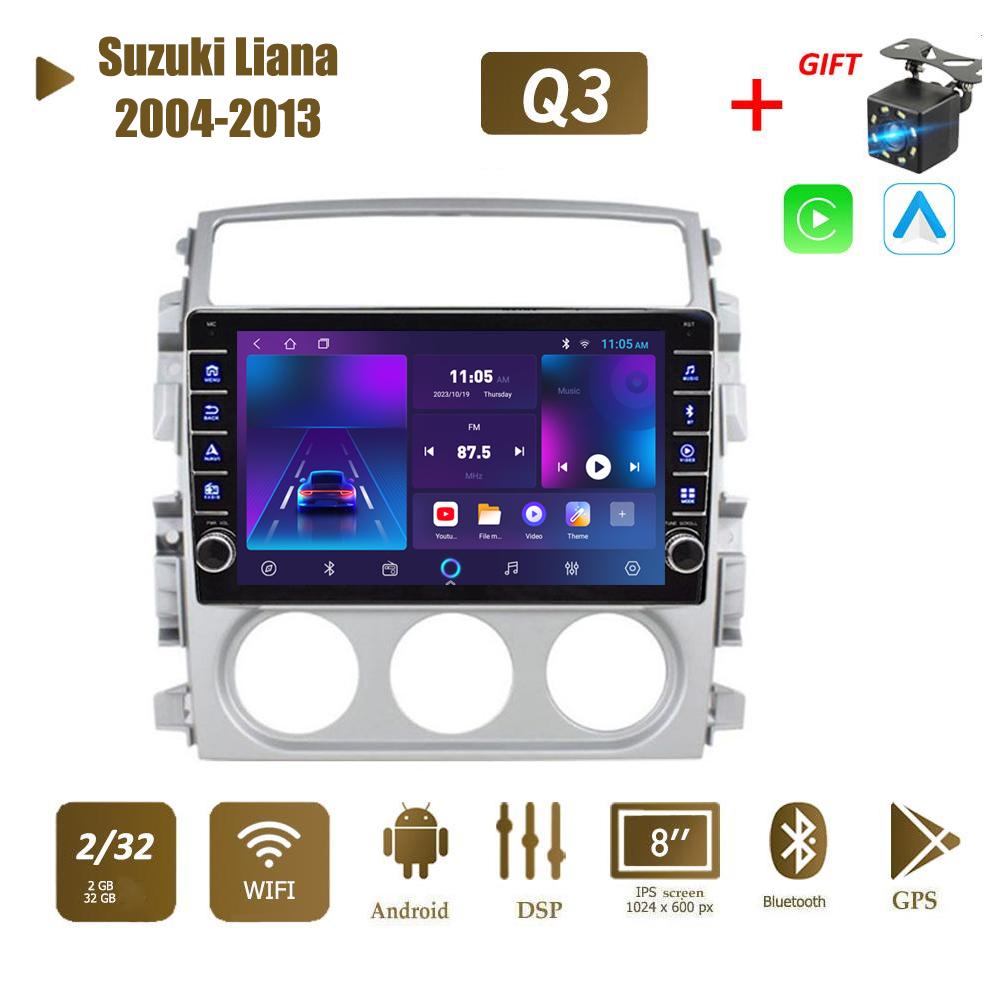 Icreative Für Suzuki Liana 2004-2013 Mit Knopf Knopf Android Auto Radio Multimedia Player Navigation Stereo GPS 2 Din carplay 2 + 32GB 2+32GB
