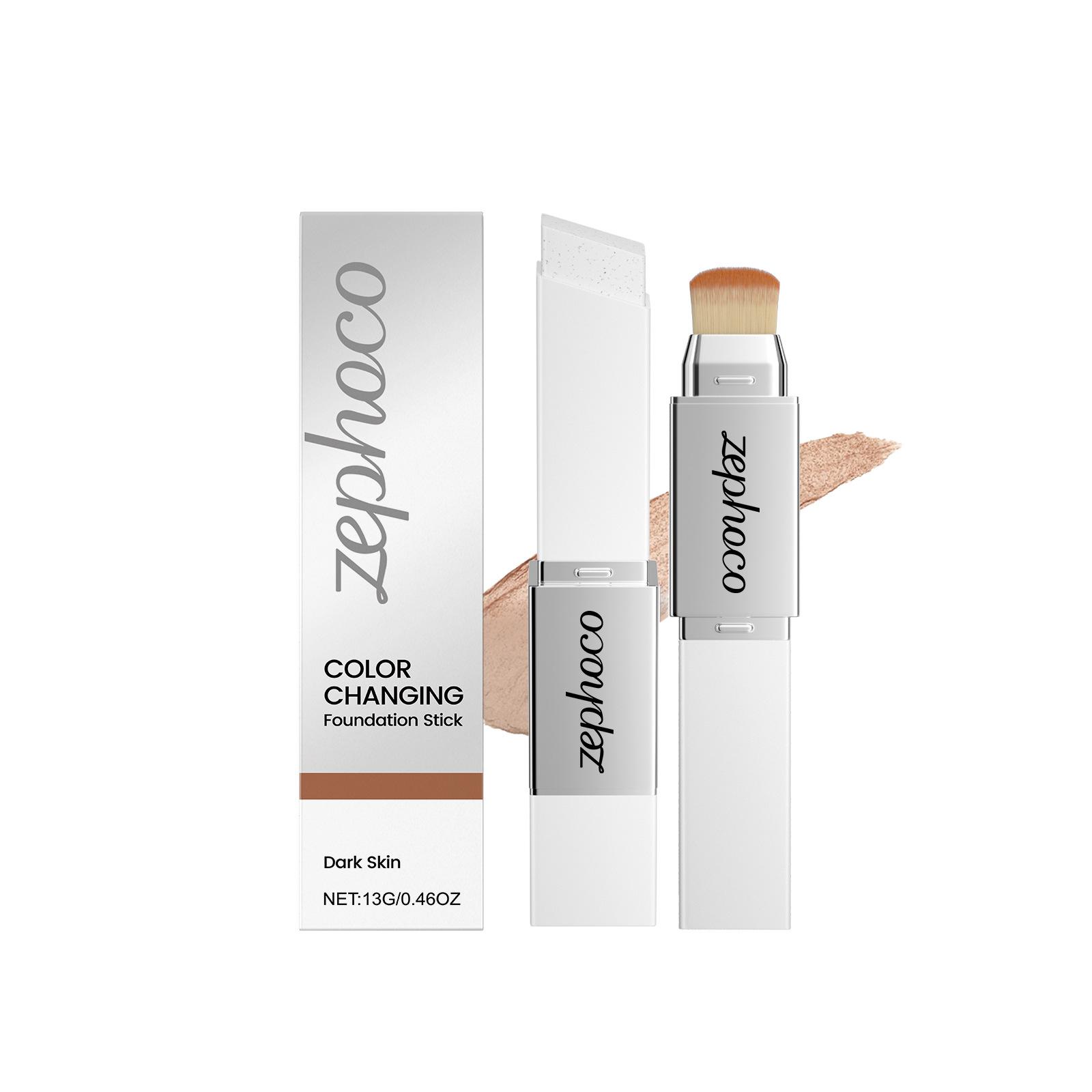 ZEPHOCO 2 in 1 Farbverändernde Foundation Make-up Stick Lang Anhaltendes Feuchtigkeitsspendendes Make-up Hohe Deckkraft Make-up Koreanisch Dark skin tone