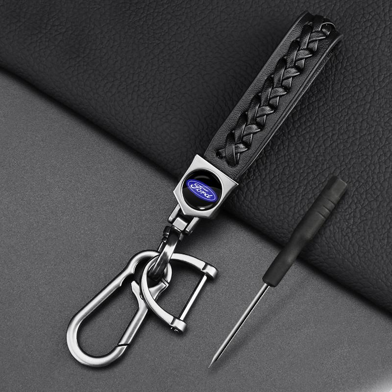 Leder Schlüsselanhänger Auto Schlüsselanhänger Anhänger Schlüsselanhänger Dekor Styling Für Ford Focus 2 3 mondeo mk3 f150 fusion mustang mk7 ford