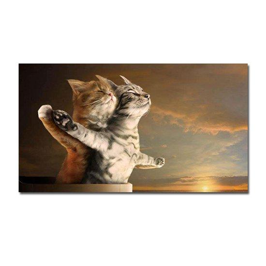 Kreative romantische lustige Katze Titanic Poster Home Dekoration Digitaldruck Leinwand Malerei Hintergrund Wanddekoration 20x40cm beige