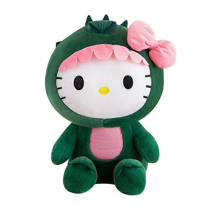 2024 Neu 35cm Niedliches Hello Kitty Dinosaurier Plüschtier Cartoon Puppe Zimmerdekoration Schlafkissen Kinder Geburtstagsgeschenk