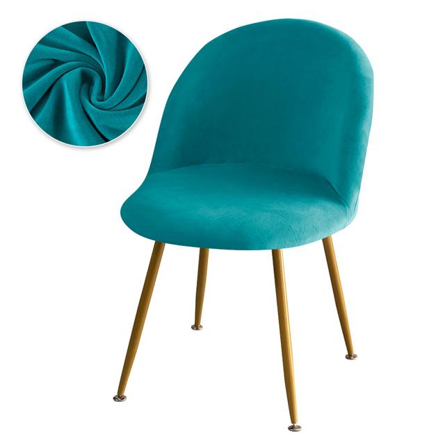 Elastischer Samt-Stuhlbezug, einfarbig, Stretch, niedrige Rückenlehne, Entenschnabel, Esszimmerstuhlhussen, weiche Make-up-Stuhlhussen für Zuhause und Hotel 1PC chair cover