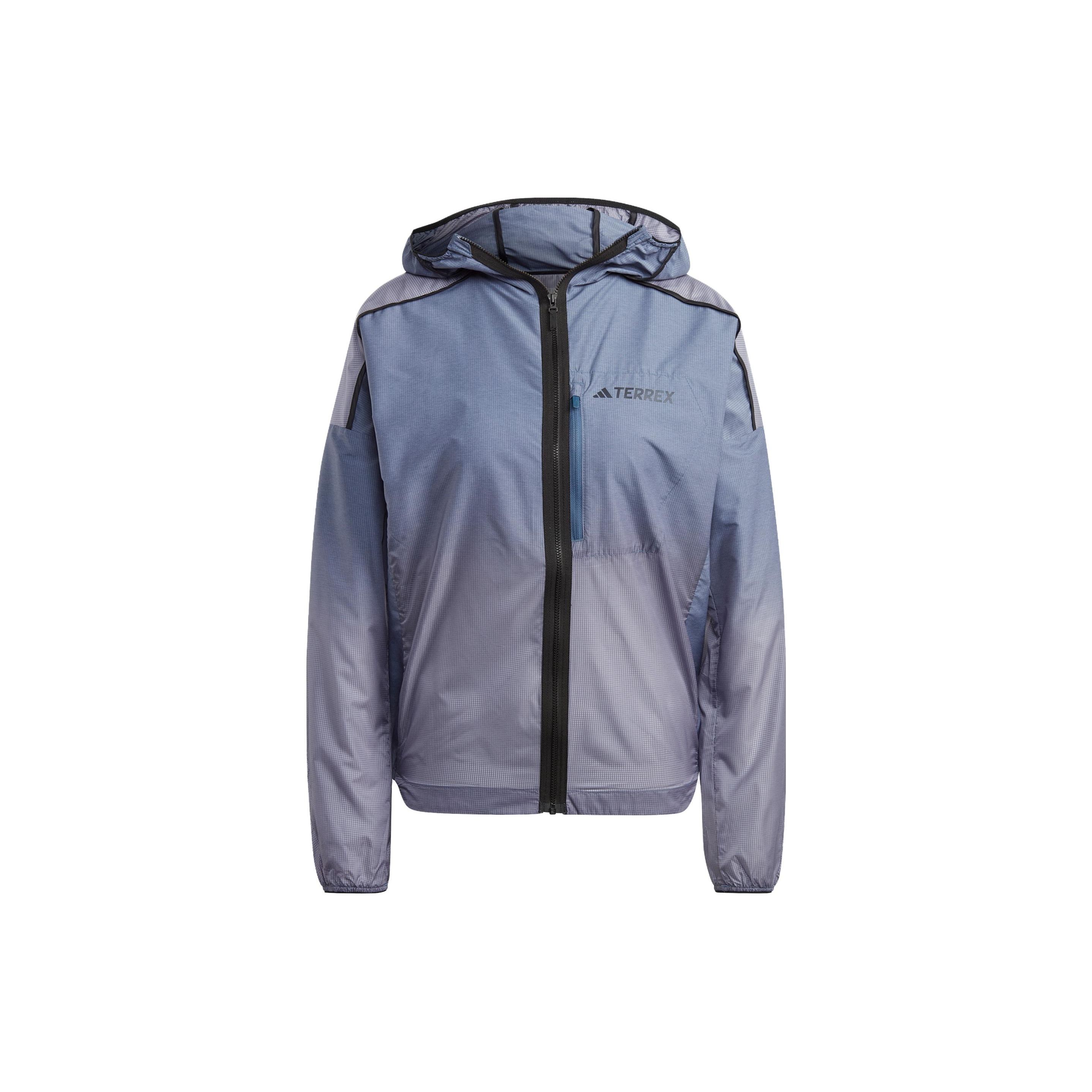 Adidas Agravic Windweave Trail Logo Print Outdoor Sport Kapuzenjacke Damen Jacken Miracle-Blue-Grey HT9407 S