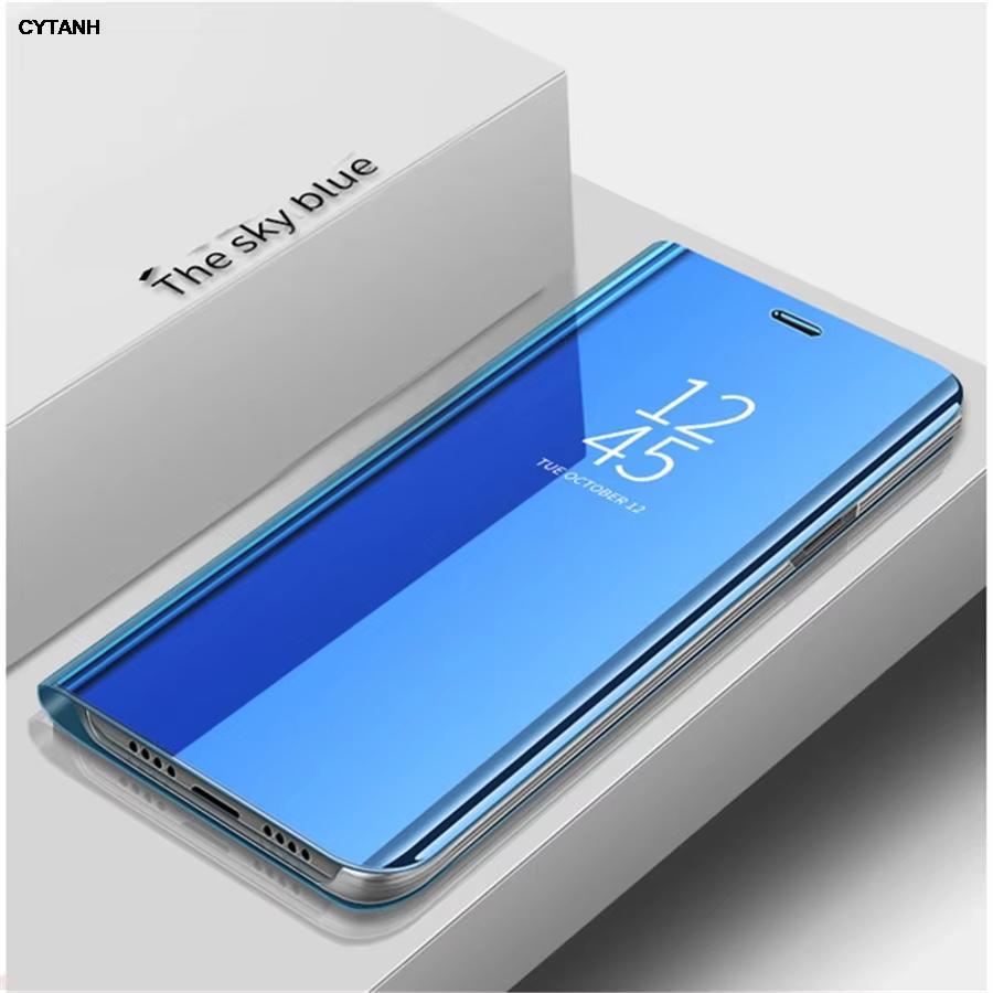 Luxus Spiegelflip-Hülle für Apple iPhone 17 16 15 14 13 12 11 Pro Max Leder Handyhülle für iPhone 16E Air XS Max XR X iPhone 7 8 Plus SE 2022 2020 iPhone 11 Pro Max blau