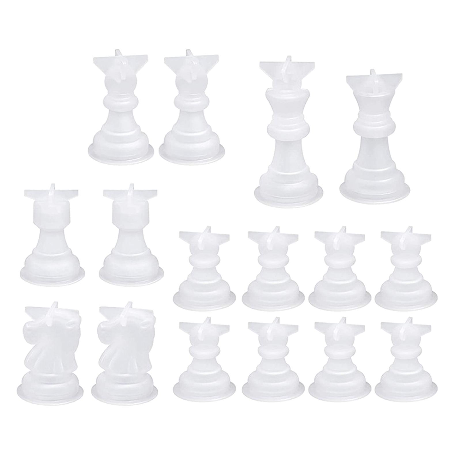 3D Internationale Schachfiguren-Silikonformen, Epoxidharz-Gussformen, Schmuckherstellungswerkzeuge für Familienparty-Brettspiele B