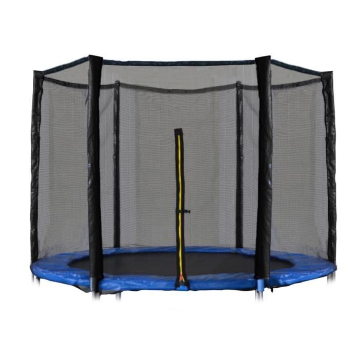 Trampolinfilet 244 cm – Außenbord – 6 Töpfe – 8 Fuß – Sicherheitsfilet schwarz