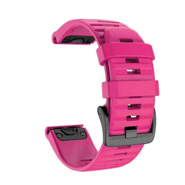 26 22 20MM Silikon-Uhrenarmband-Bügel für Garmin Fenix 6X 6 6S Pro 7X 7 Easyfit-Armband Fenix 5 5X 5S Plus Smartwatch-Armband 26mm Fenix 7X rosa/hellrosa