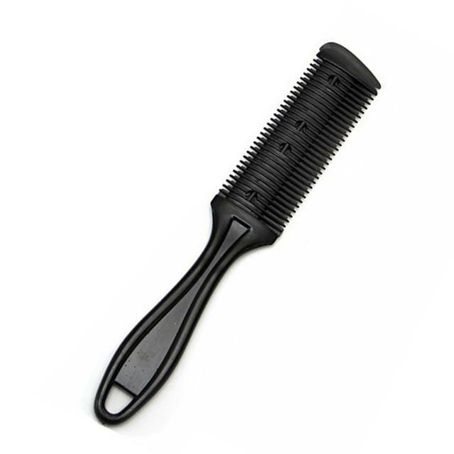 Haarschnitt-Styling-Friseurscheren-Rasiermesser-Magie-Klinge-Kamm-Friseur-Werkzeugsatz 1PCS Top-Qualität Doppelseitiges Messer Haarschere schwarz