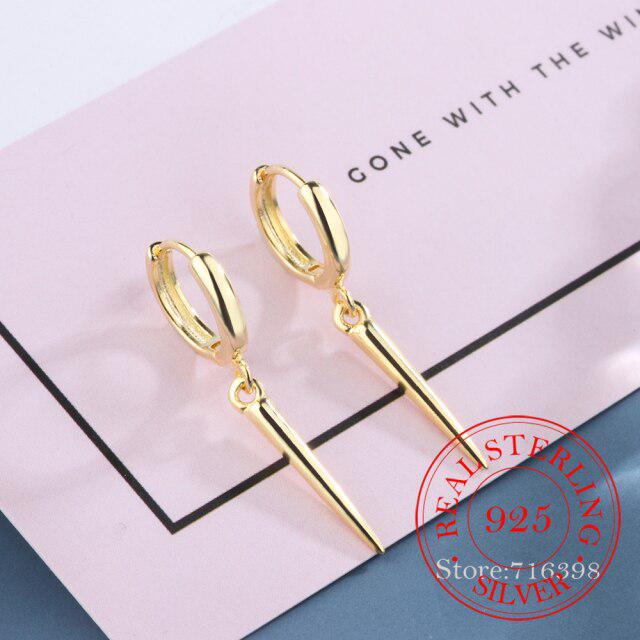 Koreanische Kristall Geometrische Ohrringe Für Frauen 925 Sterling Silber Ohrringe Ohrringe Pendientes Modeschmuck Brincos gold
