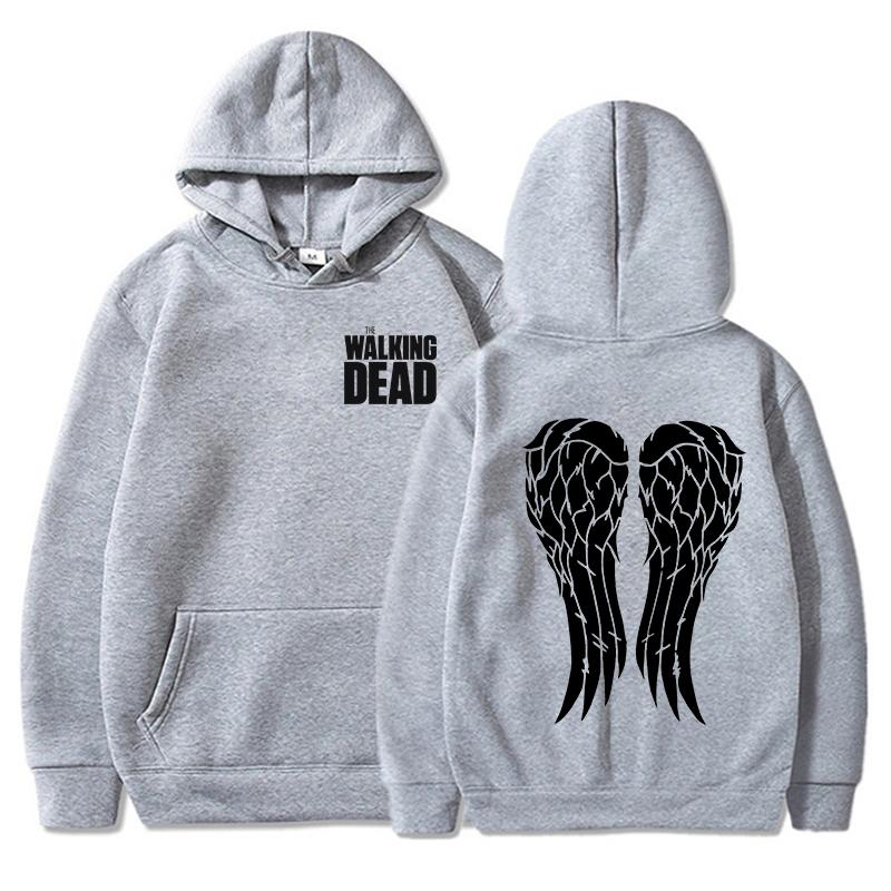 Neu Lustige The Walking Dead Print Hoodie Frauen Männer Casual Pullover Personalisierte M grau