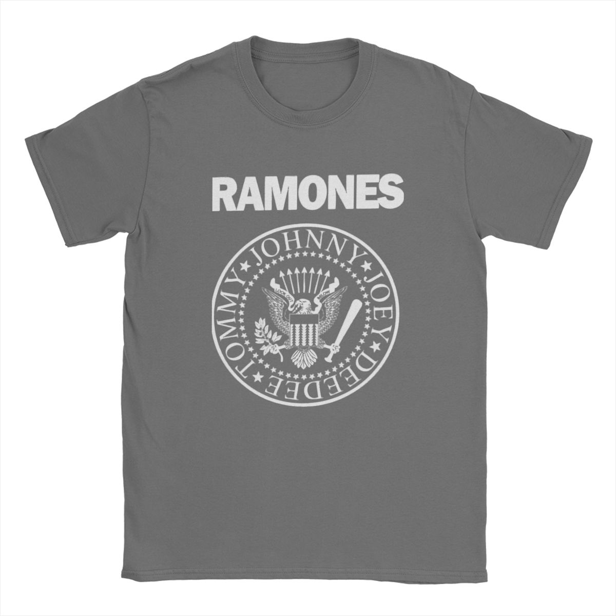 Verrückte Ramon Punk Rock T-Shirts Herren Rundhals Reine Baumwolle T-Shirts Tour Musik Y2K Heavy Metal Harajuku Kurzarm T-Shirts Tops S dunkelgrau