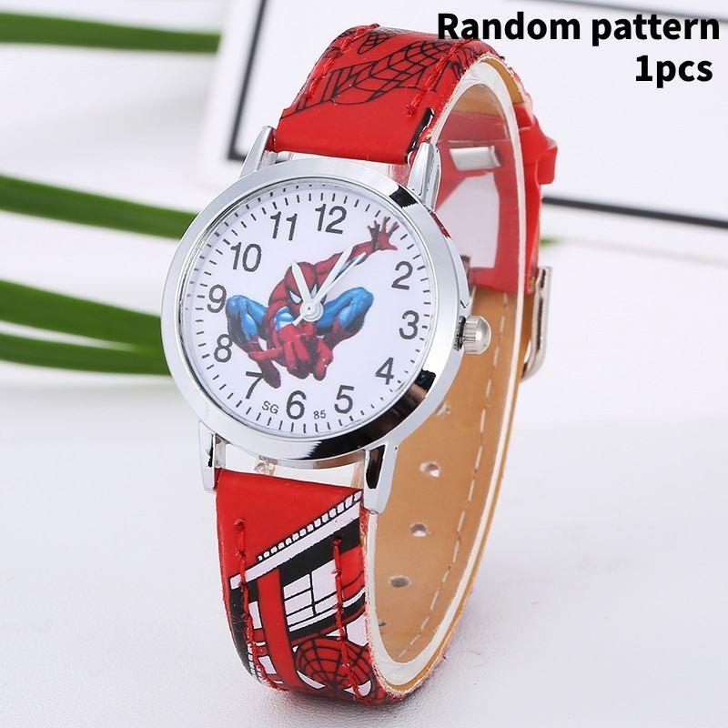 Uhren Kinder Spiderman Pu Cartoon Modern Fans Geschenke Vielseitige Mode rot