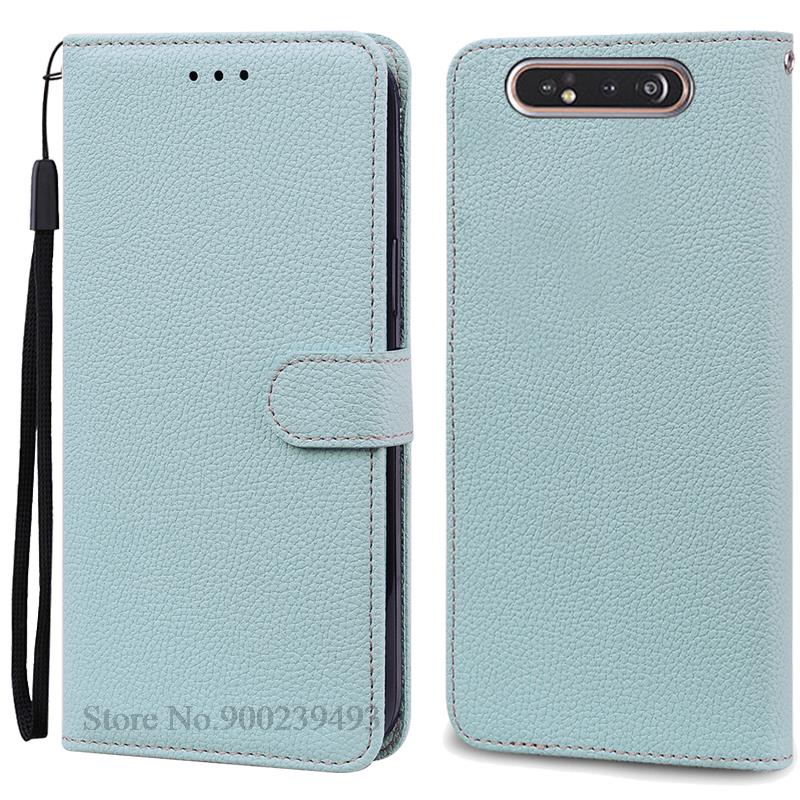 Für Samsung Galaxy A80 Hülle Leder Brieftasche Flip Case Für Samsung A80 SM-A805F Telefonhülle Kartenhalter Abdeckung Für Galaxy A80 Fundas For Samsung A80 hellblaue
