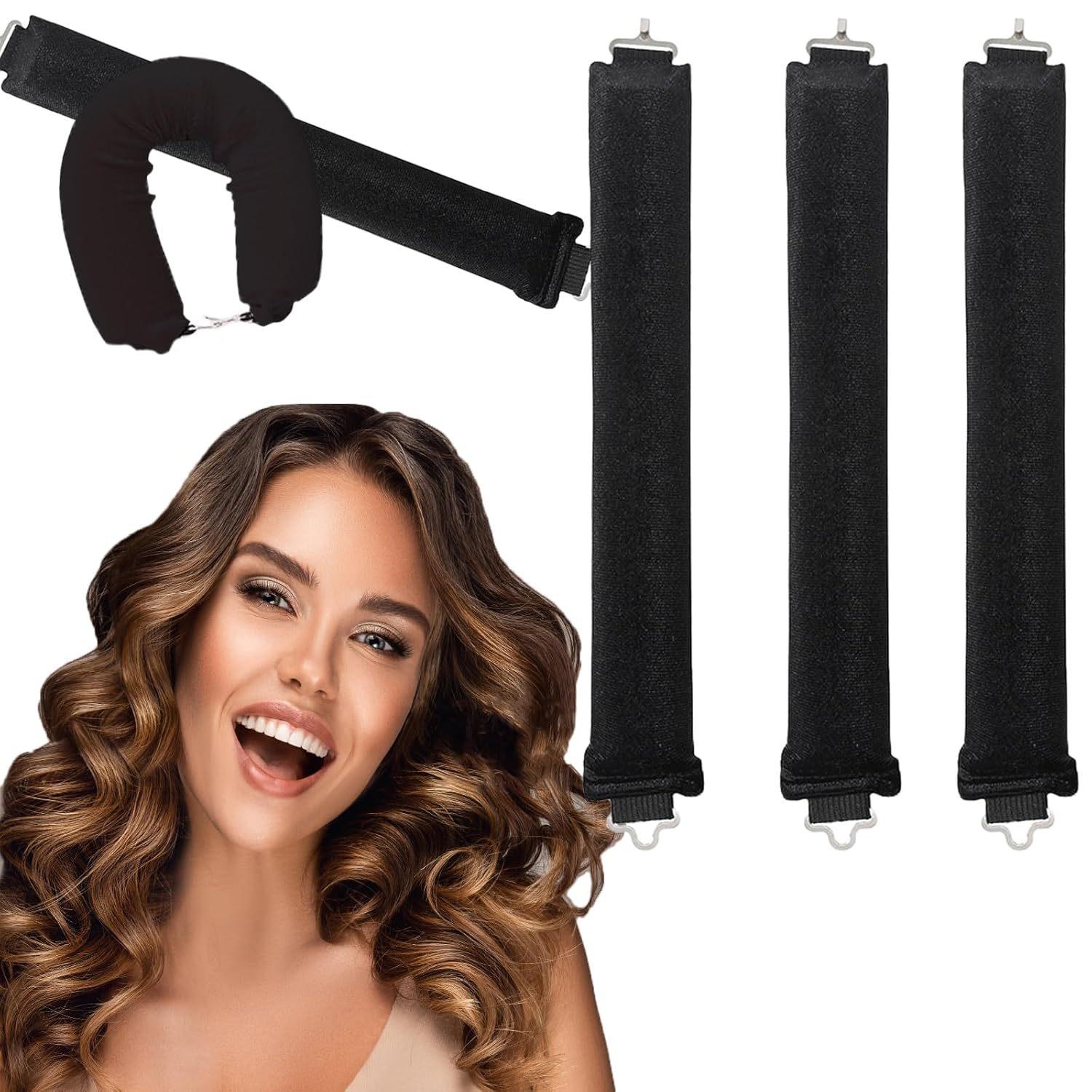 4/3/1 STÜCKE Haar-accessoires Heatless Curls Schönheit Frauen Lockenprodukte Lockenwickler Gummi Curling Schlaf Friseur Werkzeuge Haarschaumwickler 4PCS schwarz