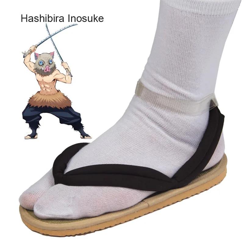 Fashion Hot Anime Demon Slayer Kimetsu No Yaiba Cosplay Zubehör Kamado Nezuko Cosplay Clogs Kimono Flip-Flops Geta Hausschuhe Schuhe 42-43 schwarz