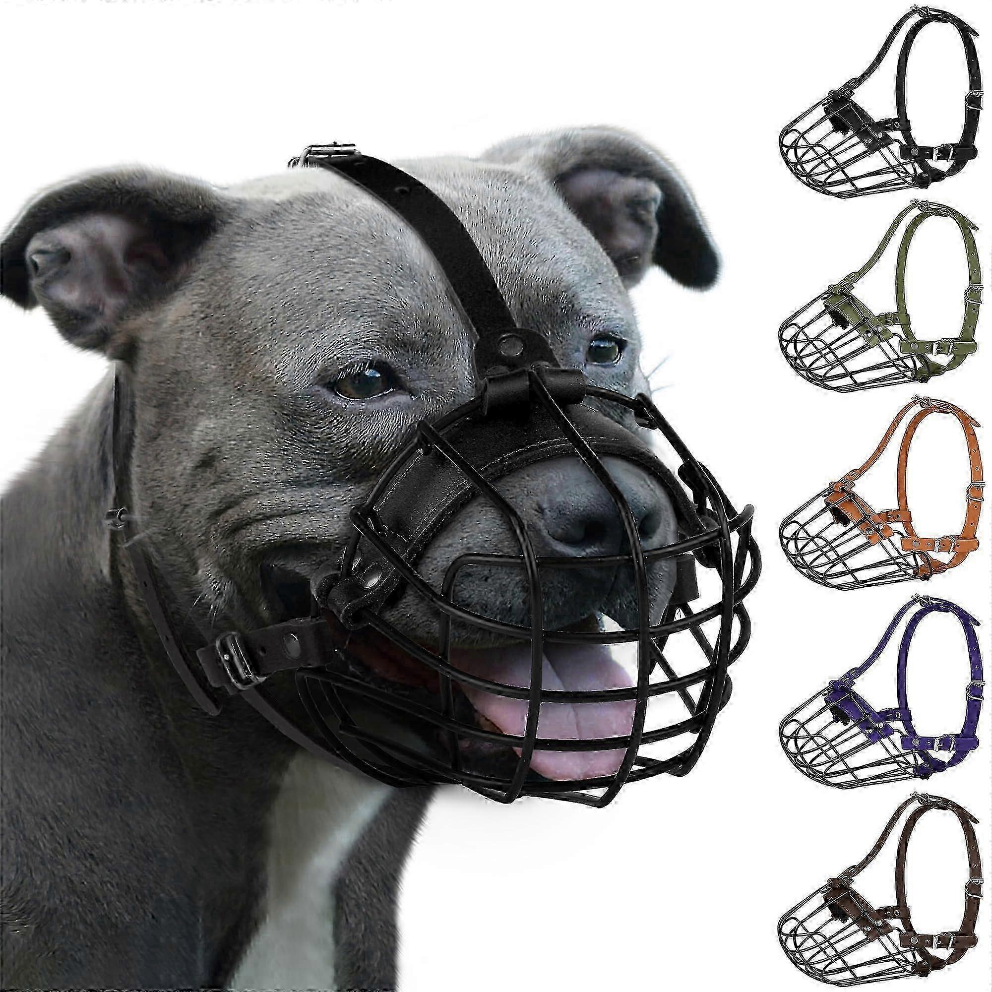 Pitbull Amstaff XX Large Hund Atmungsaktive Metallkorb Maulkorb