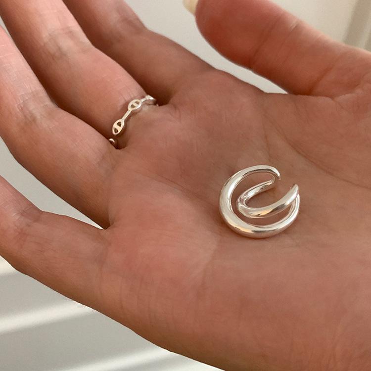 Damen Einzigartiger Doppellagiger Metall-Ohrklemme: Vielseitiger Ohrring ohne Piercing