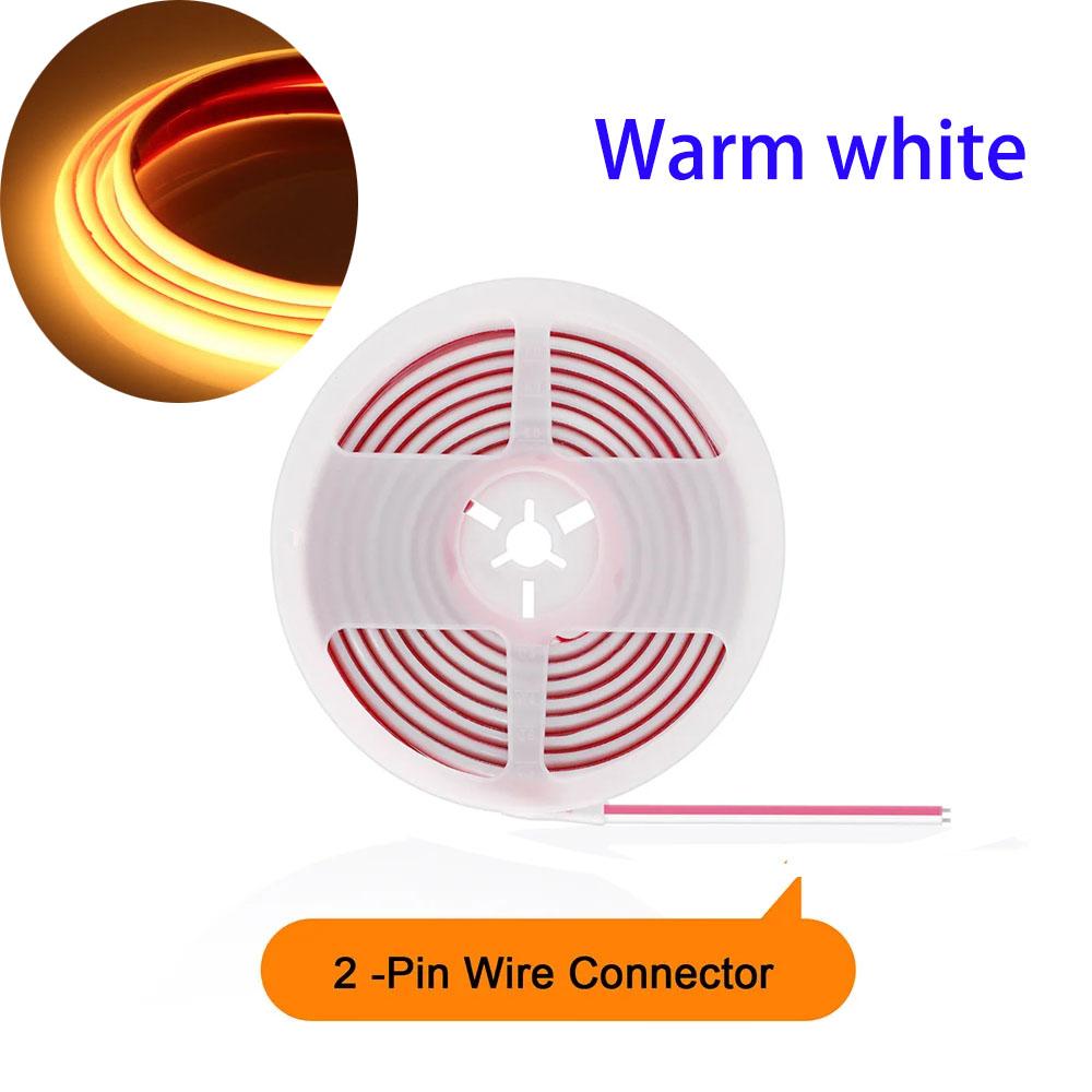 COB LED Streifen Licht IP68 Wasserdicht CRI90 Flexible LED Band DC24V 320LEDs/m Silikon Rohr Hohe Dichte Liner LED streifen lampe (2 Pin Wire) L=0.5M warm weiße