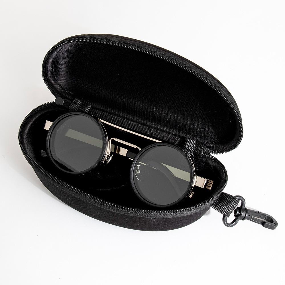 9-stufig verstellbare Dimmbrille ND2-400 Angel-Sonnenbrille Modische Polarisierte Sonnenbrille Outdoor Silver with Glasses Case