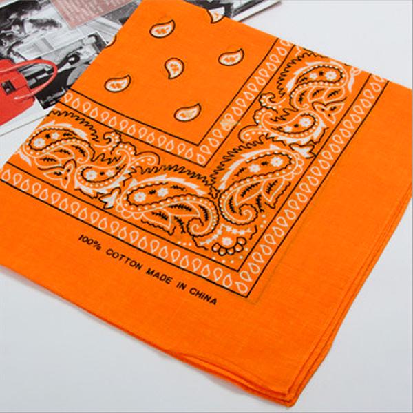 Cool Cotton Lady Men Square Bandana Hiphop Head Wrap Schal Armband 55 x 55 cm orange