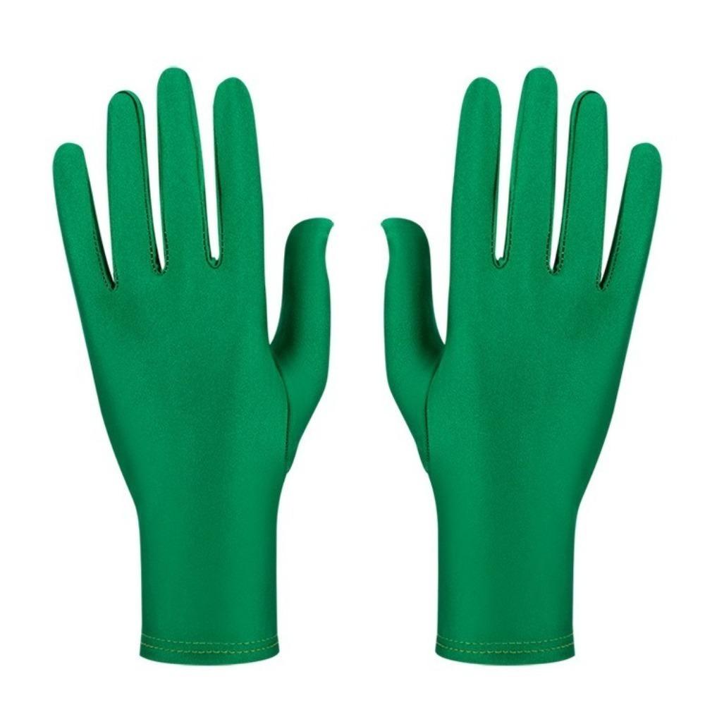 Performance-Handschuhe mit vollen Fingern Partykleid Fäustlinge Neue Spandex-Handschuhe Geschenk grün