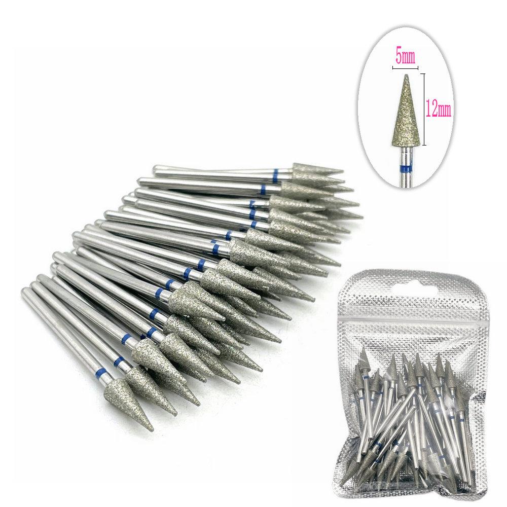 50 teile/satz Diamant Fräser Schleifen Bur Bohrer Bits Nagel Schleifen Polieren Polierer Nagel Bohrer Bits Bohrer Nagel Maniküre Bohrer 2,35mm schaft MM50