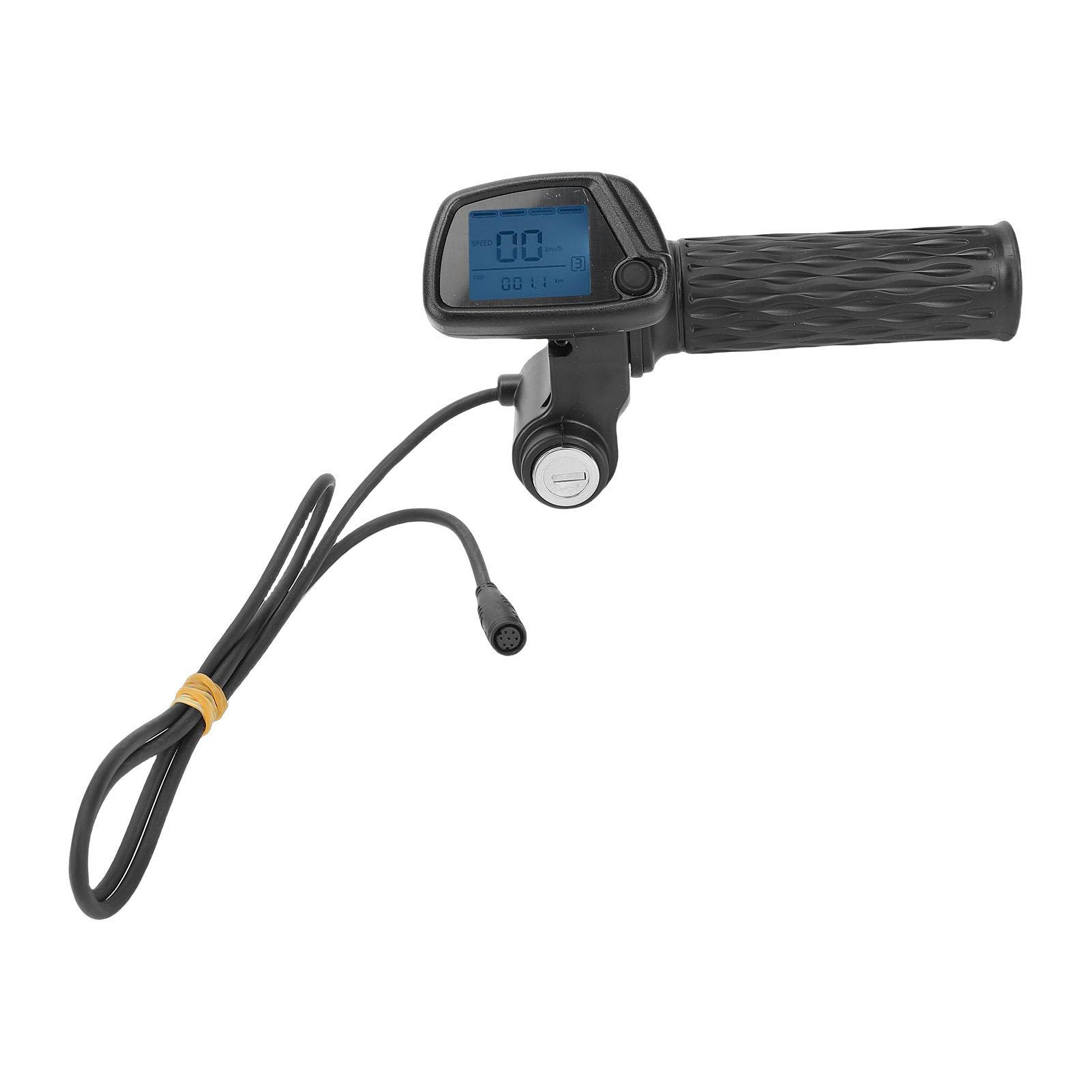 Gasgriff Integriertes Display 48V Drehgasgriff mit LCD-Anzeige Ersatz für Tuttio Soleil 01 Elektrisches Dirtbike