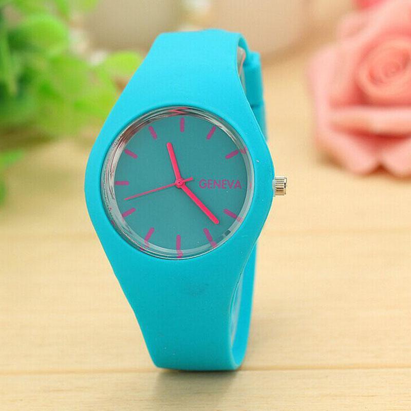 Trendy Unisex Paar Uhren Trendy Kinder Frauen Genf Männer Heißer Verkauf Silikon Analog Koreanische Sport Uhr Gelee Uhren Hohe Qualität Student Unisex hellblaue