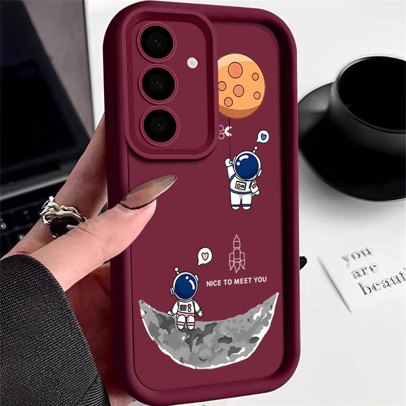 Weiche Hülle für Samsung Galaxy S24 FE S25 Edge S22 S23 Ultra A56 A36 A26 A55 A16 A15 A35 A25 A14 A54 Niedliche Astronauten Handyhülle Galaxy S23+