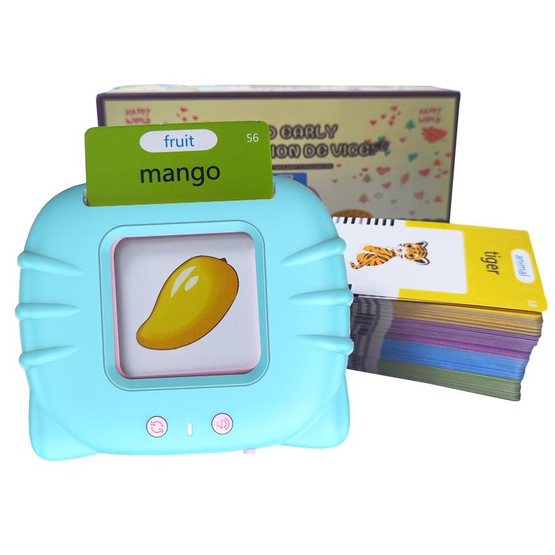 Montessori Pädagogische Lernende Sprechende Lernkarten Kind Elektronisches Hörbuch Lernen Kind Englische Wörter mit 112 Karten Spielzeug Schönes Geschenk blue
