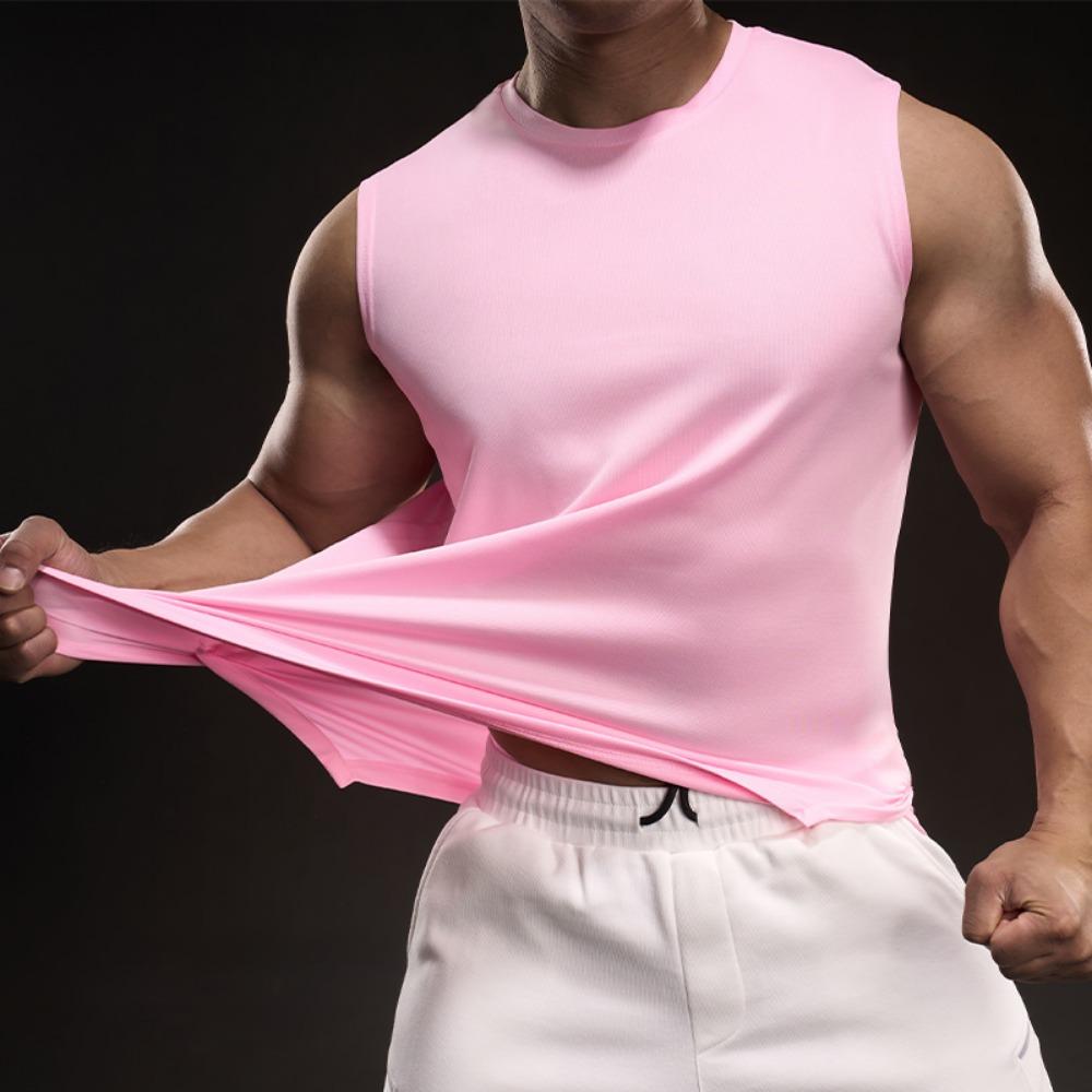 Einfaches lässiges kurzärmeliges T-Shirt Modisch sportlich schlank elastisch Fitness Outdoor-Fitness Rundhals-T-Shirt L rosa