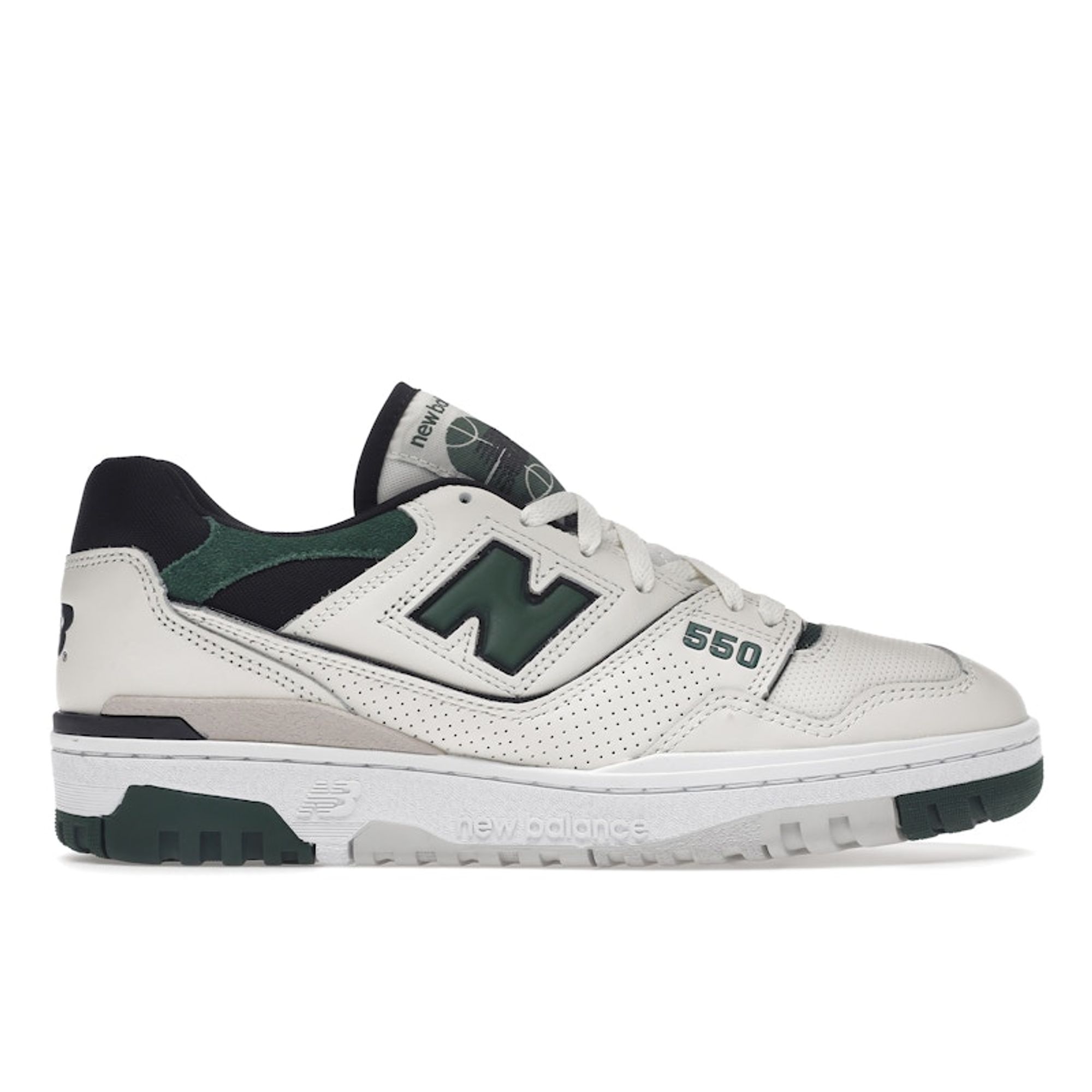 New Balance 550 Sea Salt Pine Green Unisex Sneaker Weiß Schwarz BB550VTC 41.5