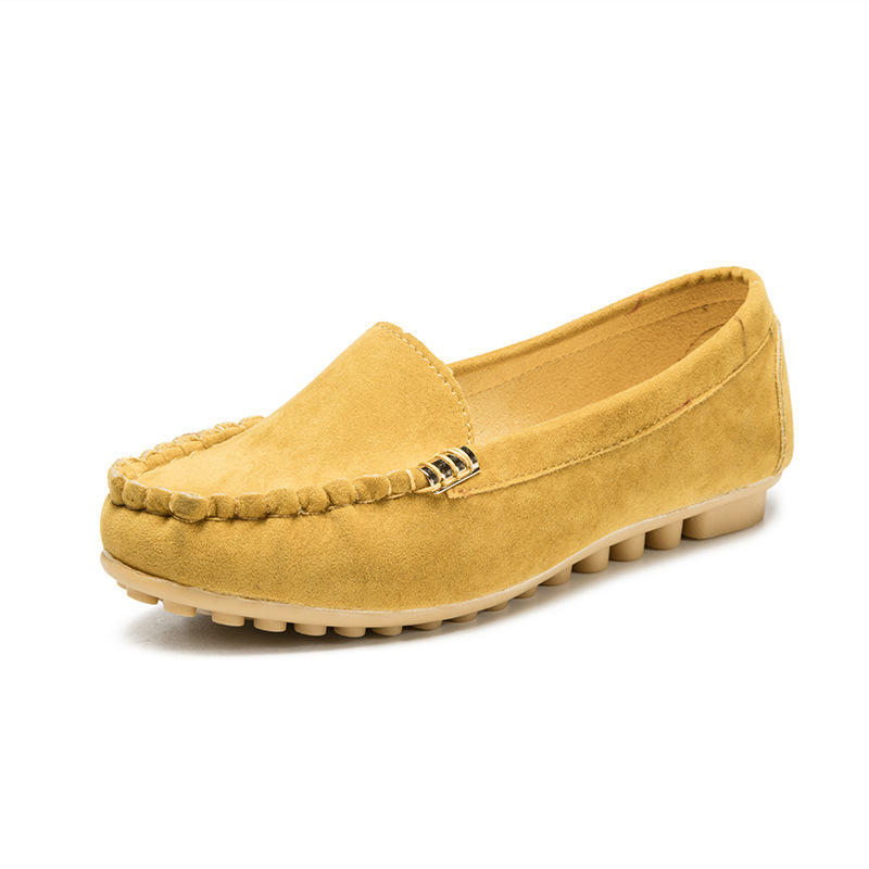 Mode Übergröße Frühling Herbst Neue Designer Ballerinas für Damen Mode Lässig Metallschnalle Einfarbig Damen Luxusschuhe EUR35-44 35 beige