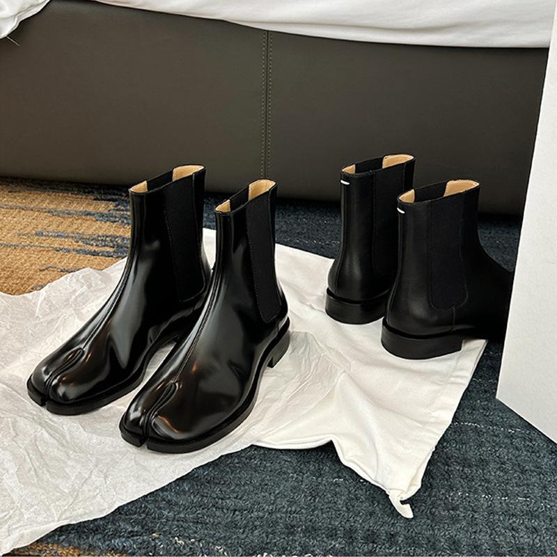 Chelsea-Stiefeletten für Damen, niedriger Absatz, lässige Herbststiefel, Schuhe zum Hineinschlüpfen, runde Zehenpartie, Kampfstiefeletten für Damen, modische Plateau-Stiefeletten zum Hineinschlüpfen, elastische Stiefeletten 39