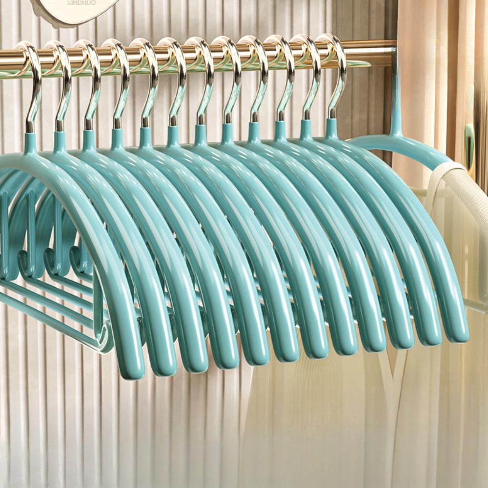 Kleiderbügel, Pullover-Kleiderbügel ohne Schulterbeulen, robuste Kleiderbügel, rutschfeste Metallbügel mit PVC-Beschichtung für Pullover, Anzüge, Kleider, Jacken Pack of 5 blau