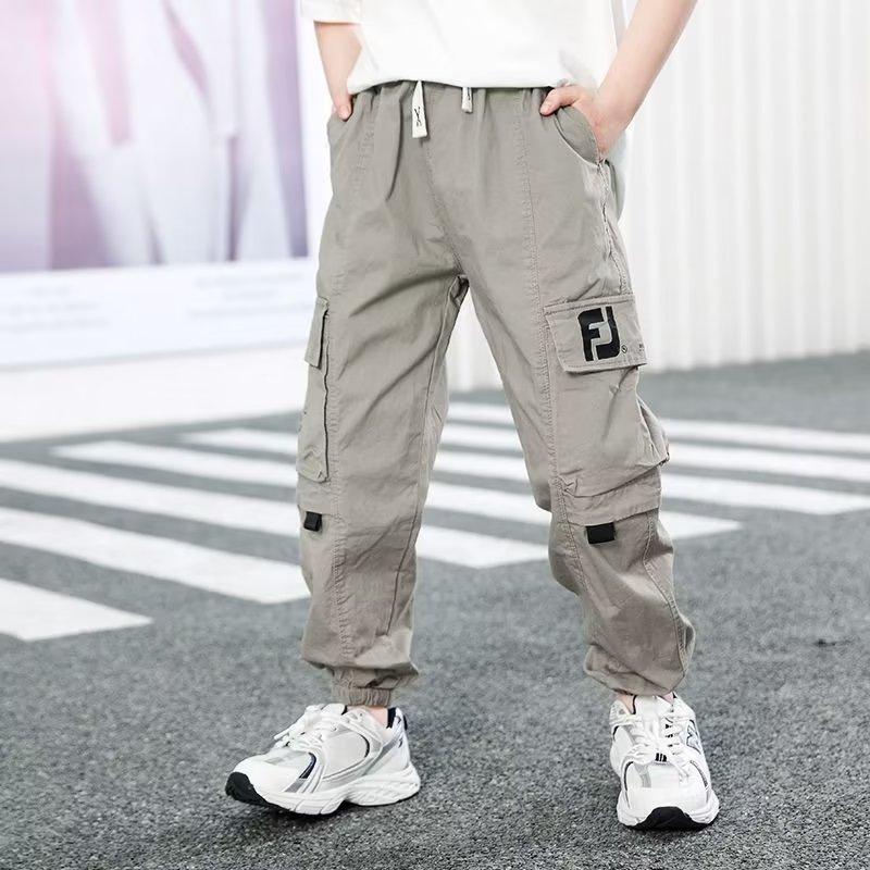 Frühling Herbst Junge Lässige Cargohosen Briefdruck Locker Sport Hosen Für 5 6 8 10 12 14 Jahre Teenager Jungen Baumwollhosen 170 khaki
