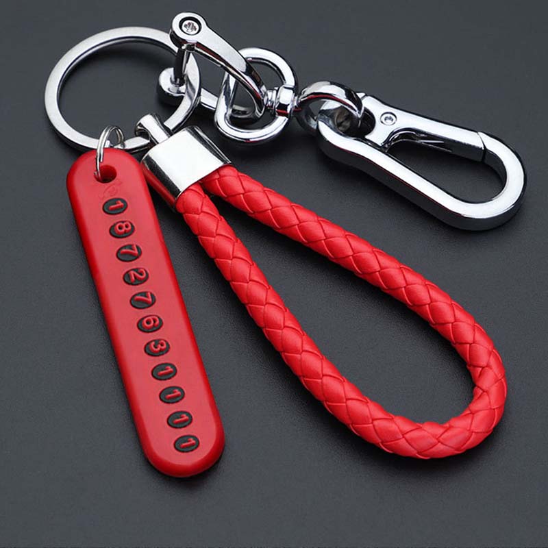 Schöne Neue Ankunft Anti-verloren Anhänger Hohe Qualität Auto Keychain Geschenke Telefon Nummer Platte Zubehör Schlüsselring DIY Digital Einzigartige red