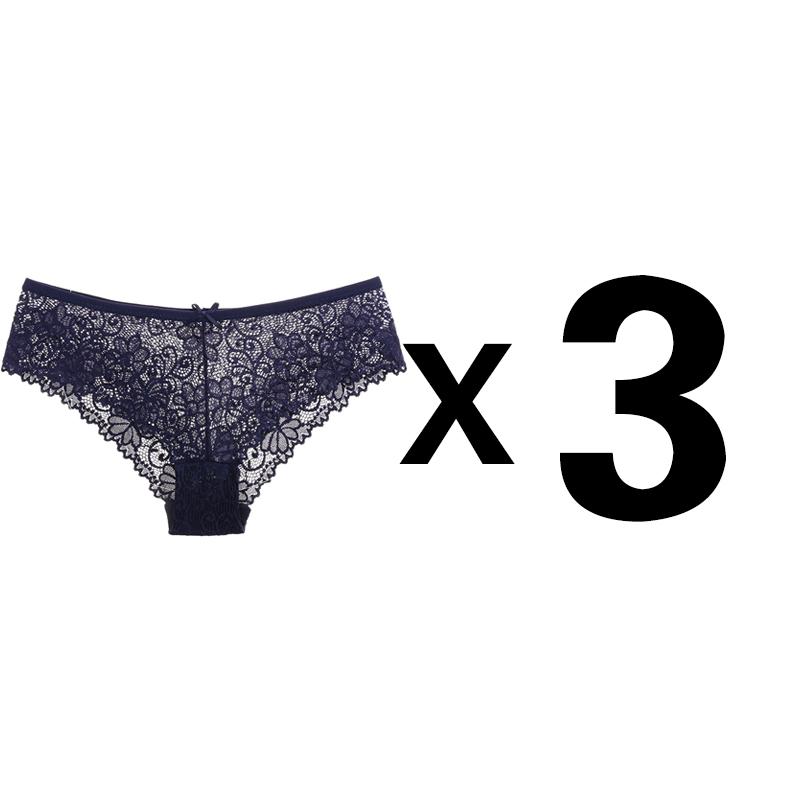 1/3 STÜCK Sexy Spitzen-Slips Damenmode Gemütliche Dessous Verführerische Hübsche Slips Hochwertige Baumwolle Niedrige Taille M elfenbein