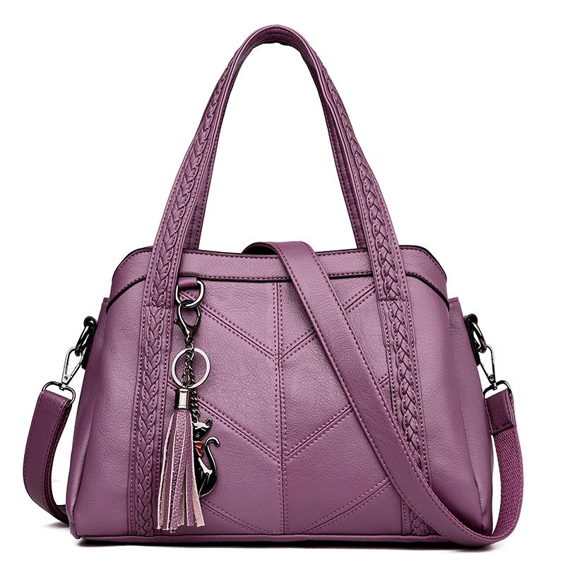 Neue Tasche für Frauen mittleren Alters Einfache Retro-Damentasche Handtasche Handtasche Weiches Leder Große Kapazität Umhängetasche