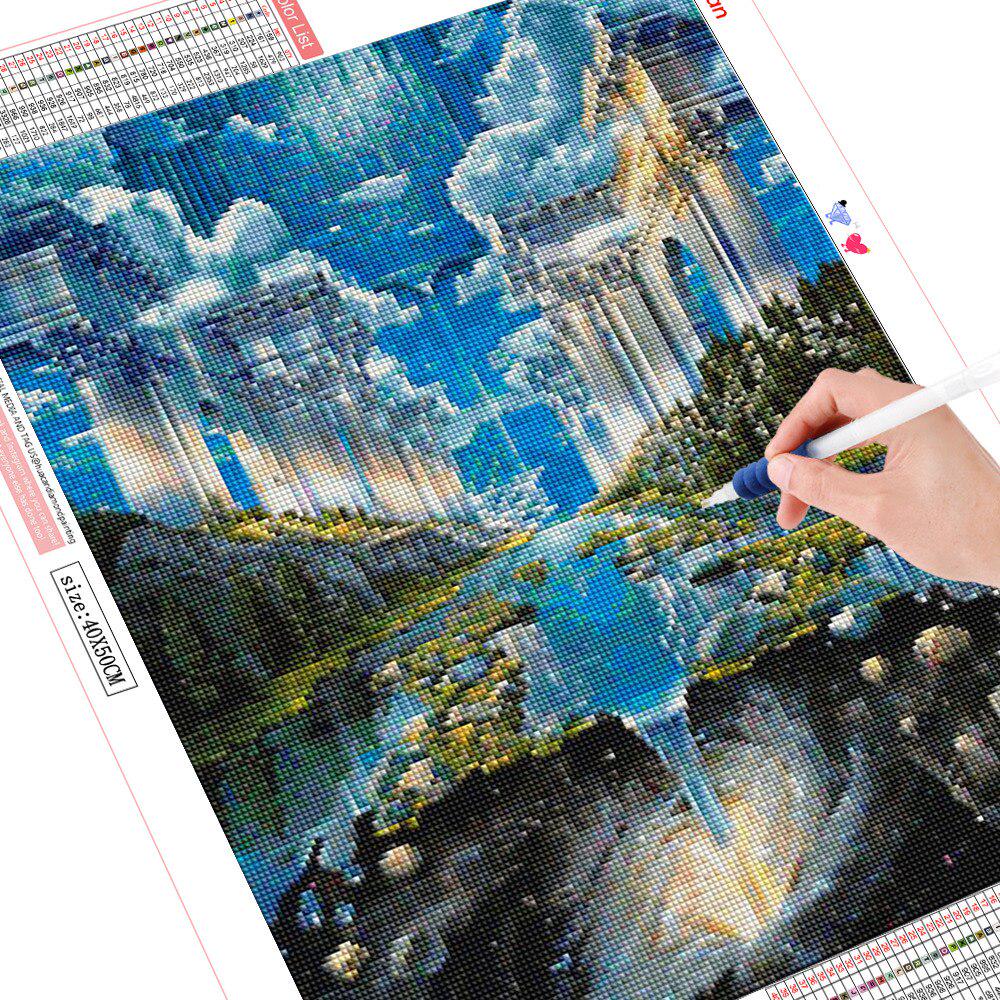 Diamant Mosaik Landschaft Volle Runde Diamant Stickerei Fantasie 5D DIY Diamant Gemälde 20X30