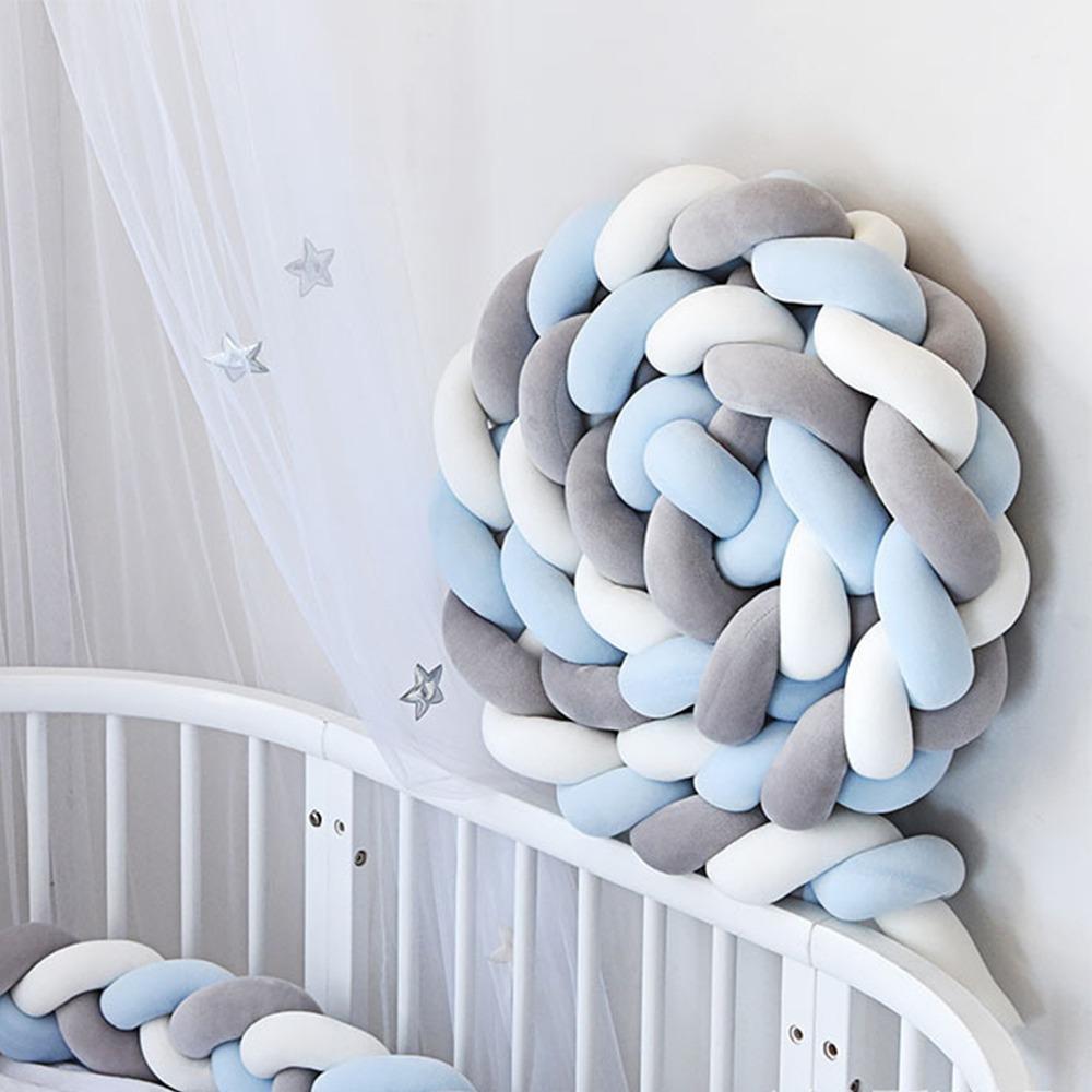 Handgefertigter Bettschutz Weiches Plüsch-Knotenkissen Babybett-Stoßstange Geflochtenes Kissen Heimdekorationen Style 5