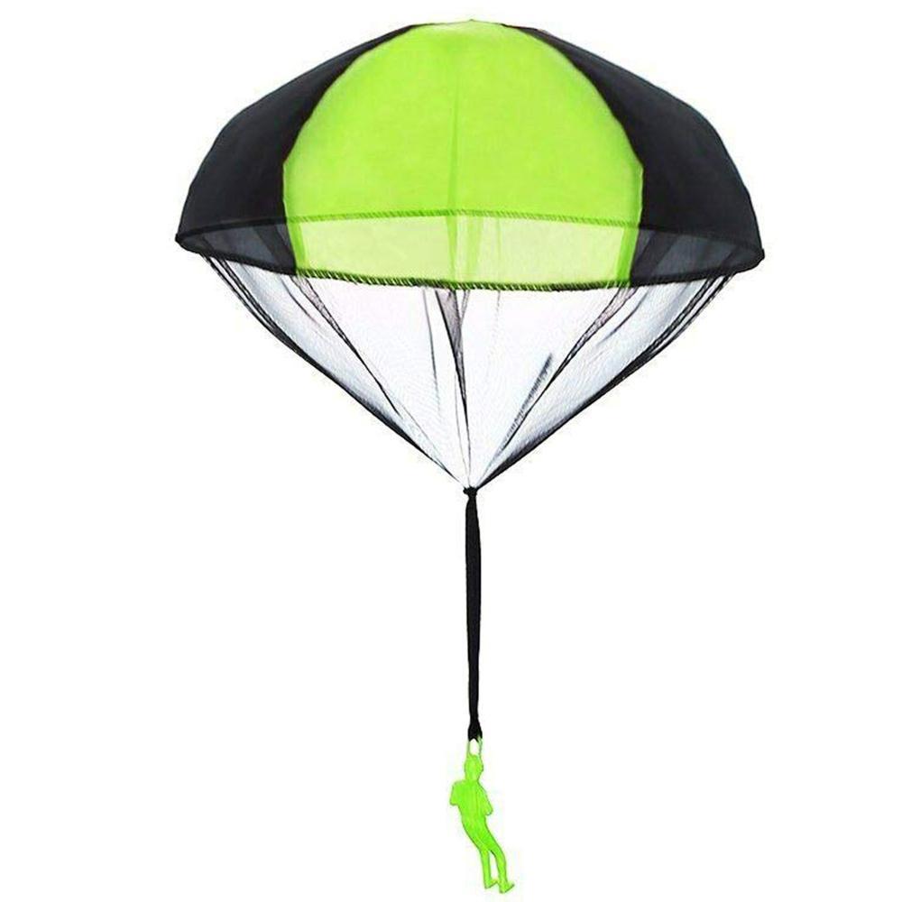 Handwerfender Mini-Soldat mit Tarnung, Fallschirm für Kinder, Outdoor-Spielzeug, Spiel, pädagogischer fliegender Fallschirm, Sport für Kinderspielzeug grün
