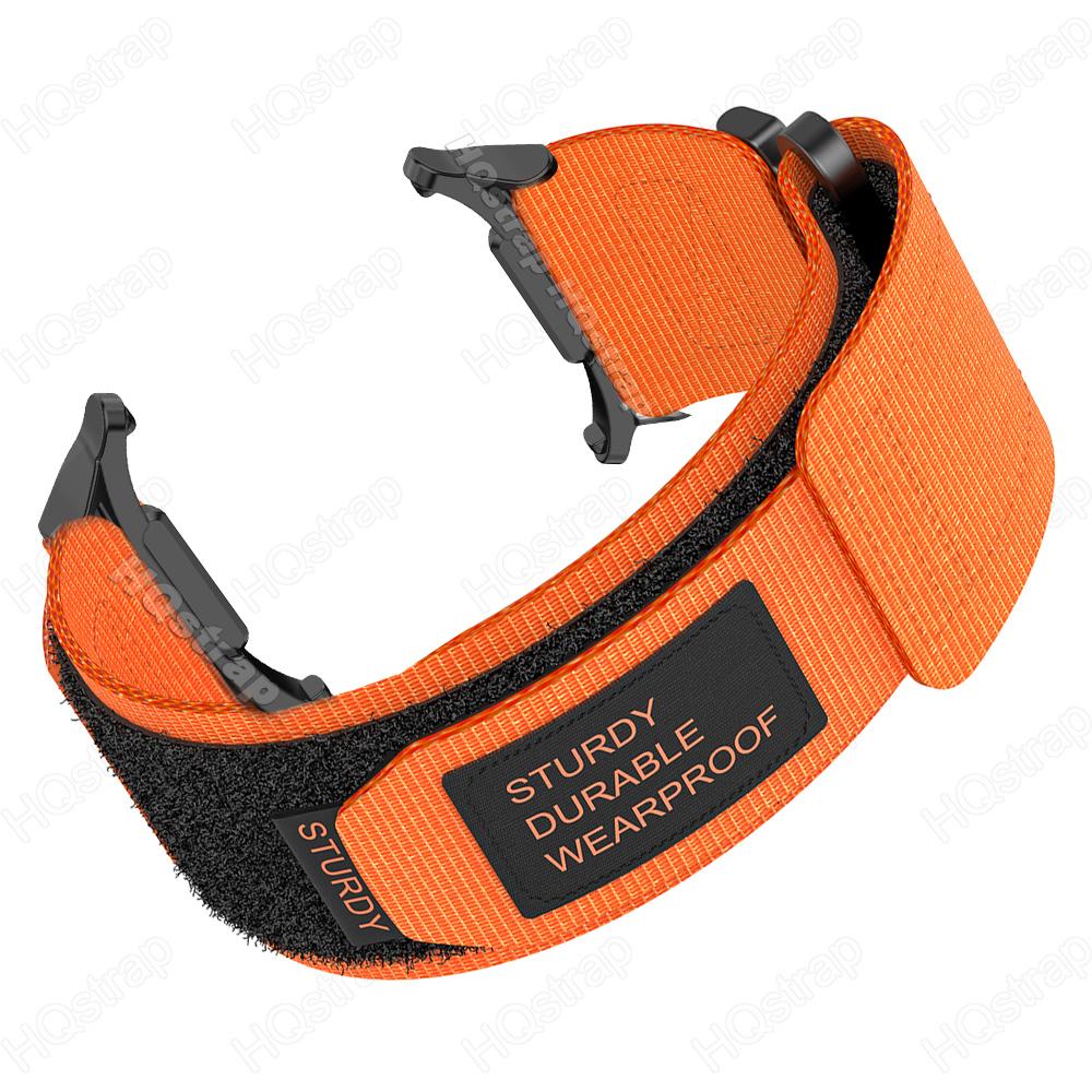 Neues Sport-Nylon-Loop-Armband für die Samsung Galaxy Watch 7 Ultra 47 mm Armband für die Samsung Watch 7 Ultra Uhrenarmbänder Zubehör Watch 7 Ultra 47mm orange/schwarz