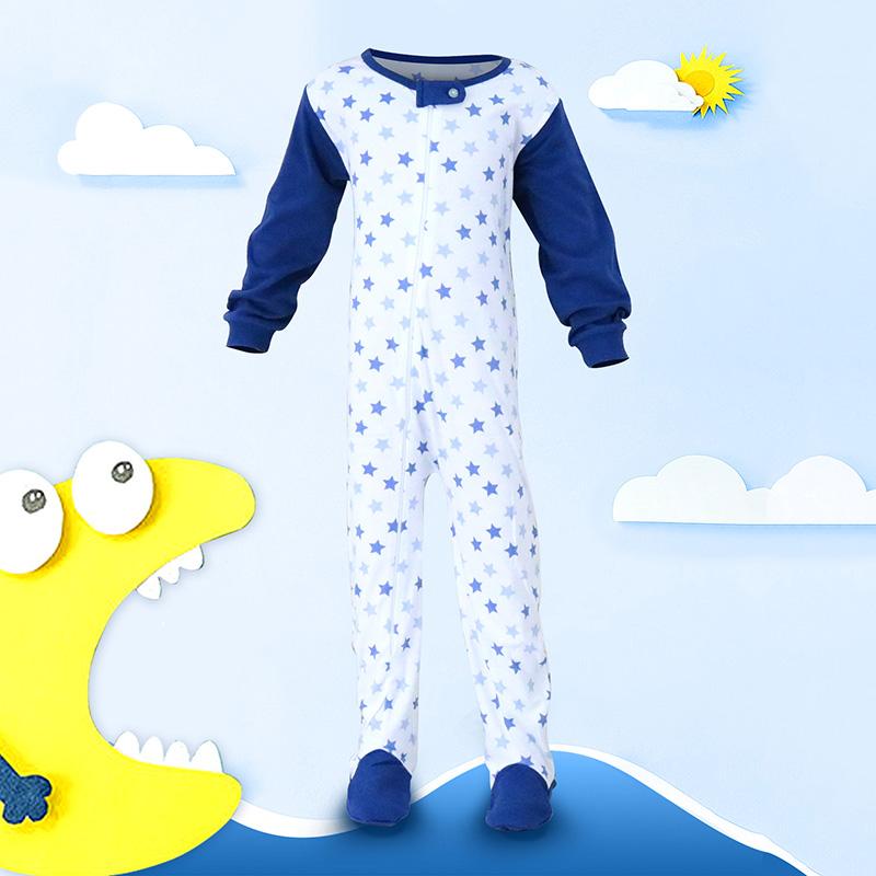 Baby Kinder 2 bis 7 Jahre alt Einteiliger Strampler Langarm 100% Baumwolle Kleidung Reißverschluss Jungen und Mädchen Kleidung Pyjama Strampler 116